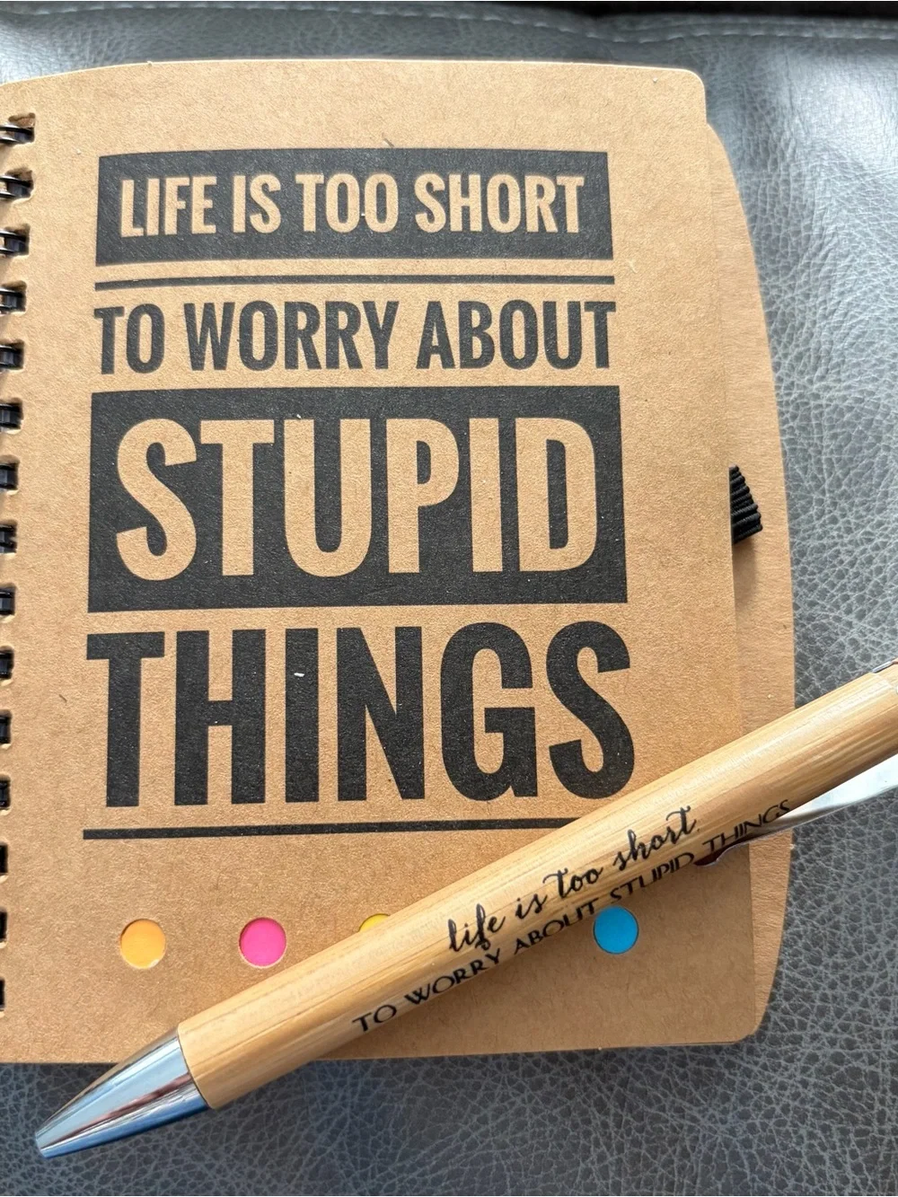 Inspirational Notebook & Matching Pen, includes sticky notes - pick one